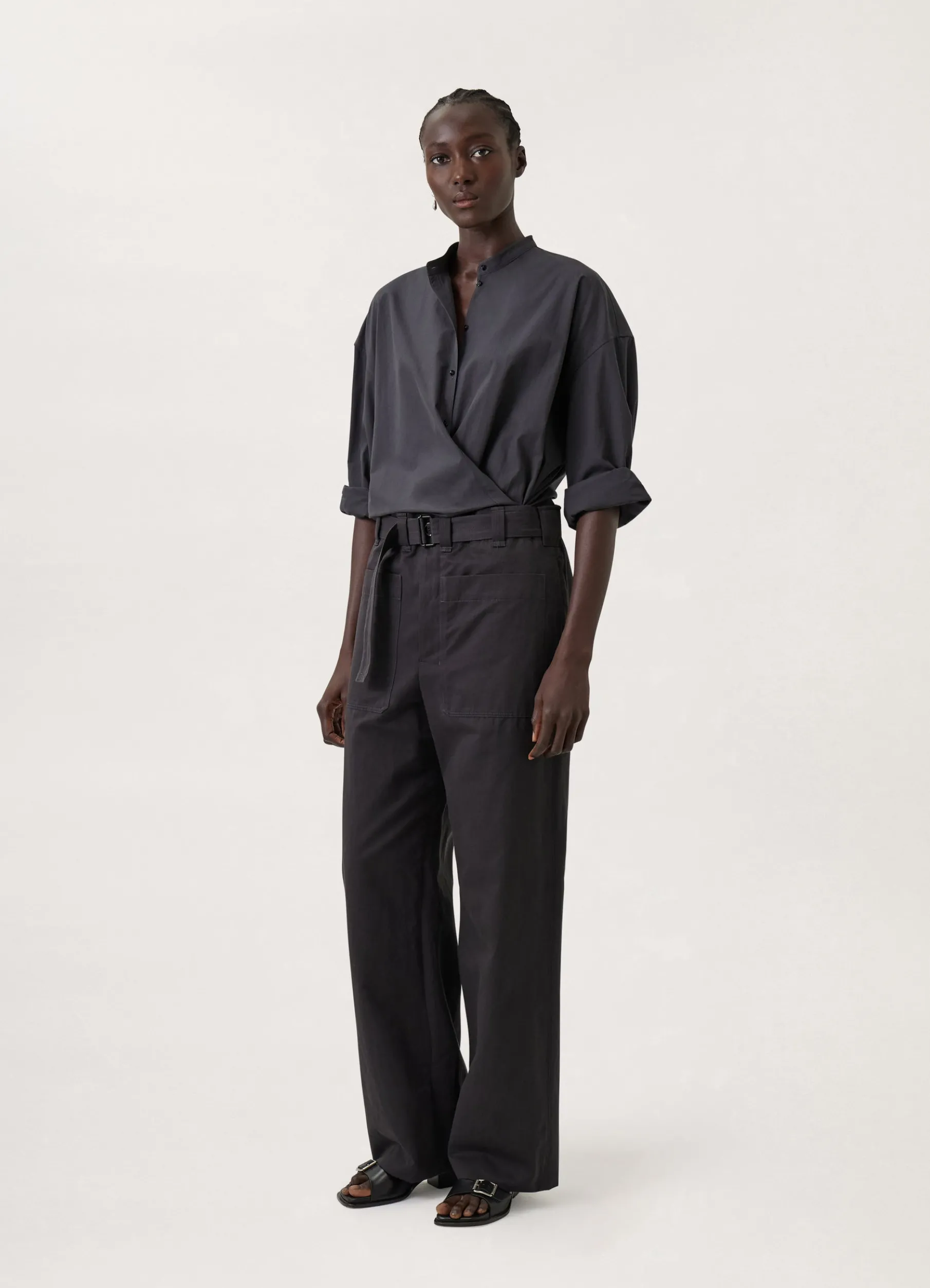 Officer Collar Twisted Shirt