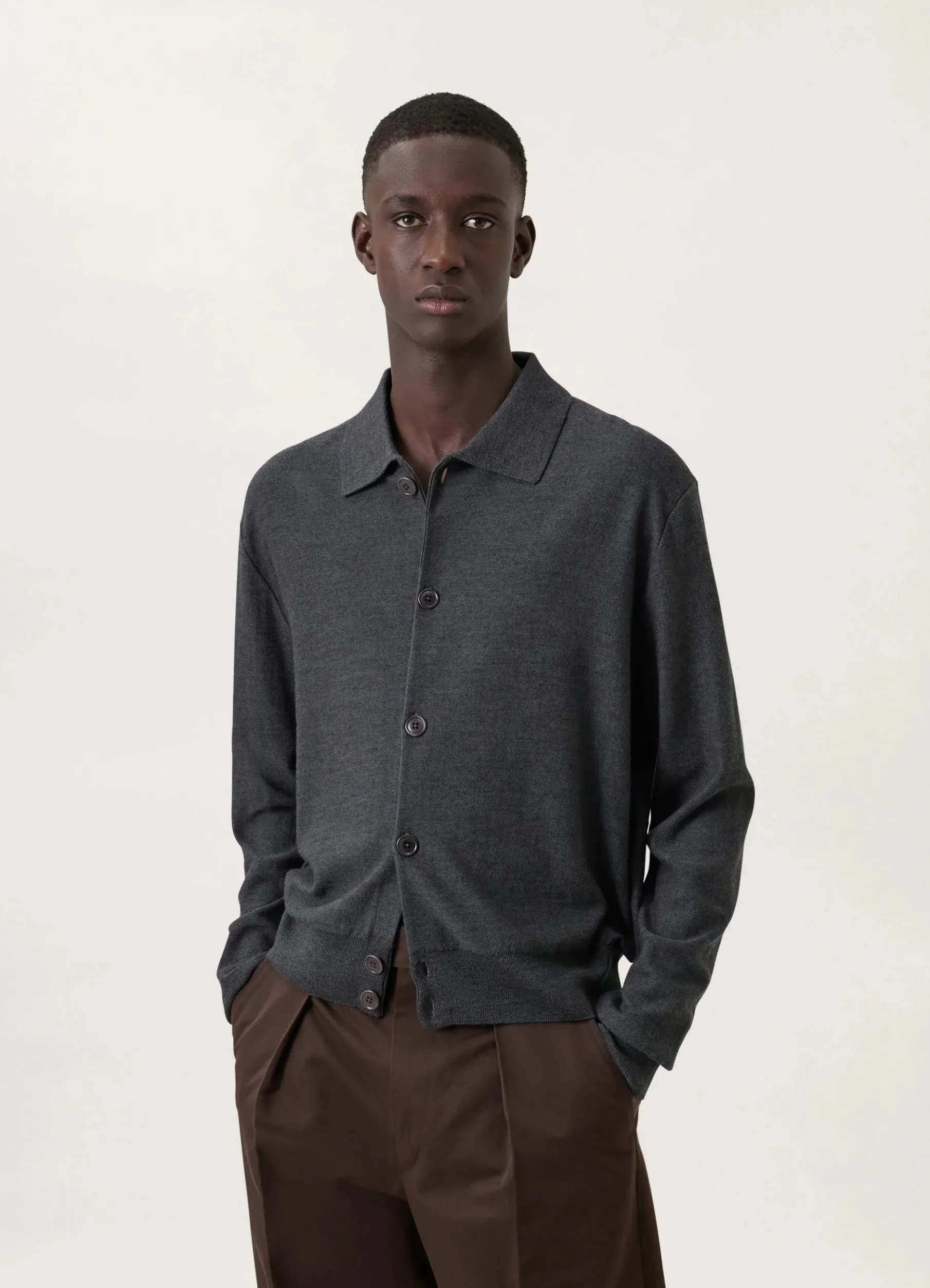 Convertible Collar Knit Shirt