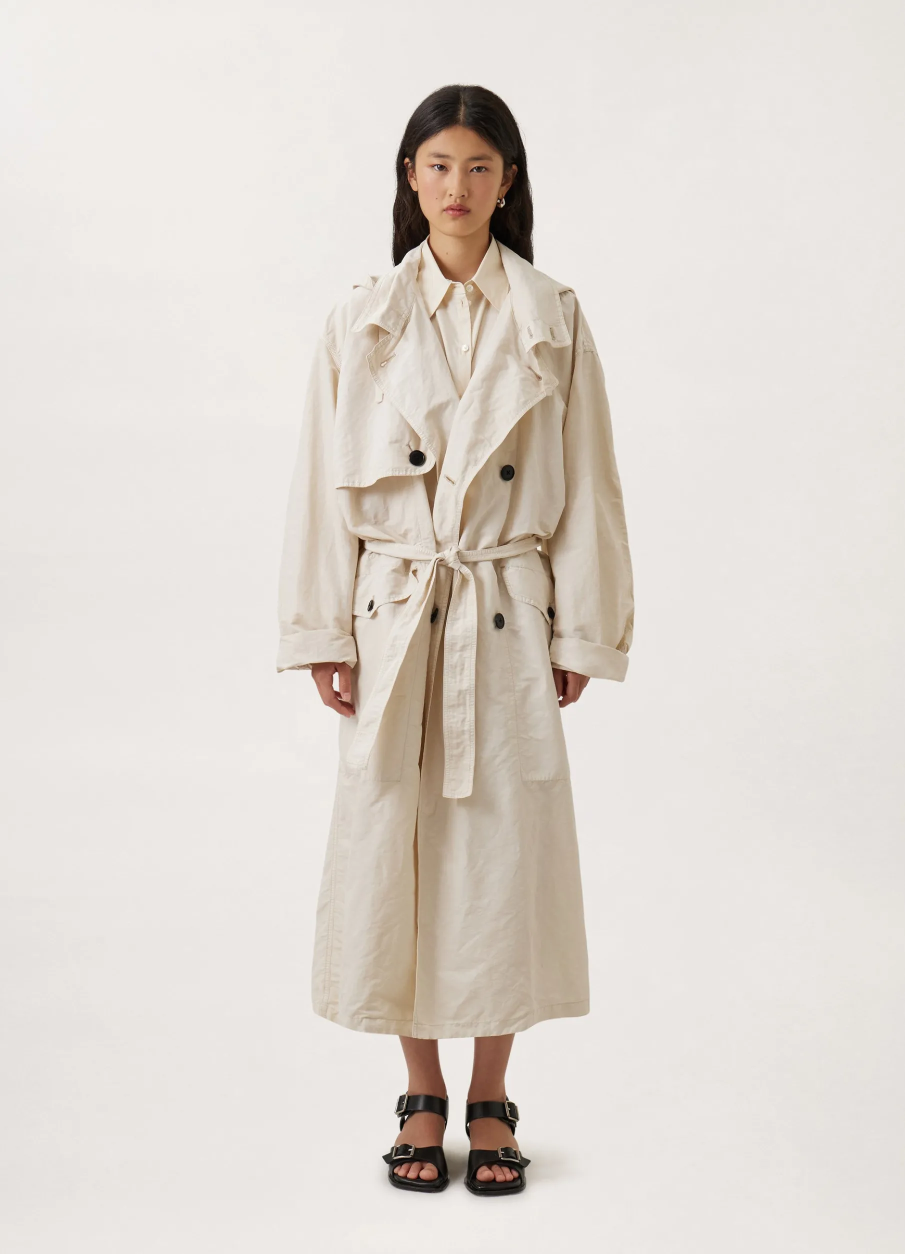 Hooded Double Breasted Parka