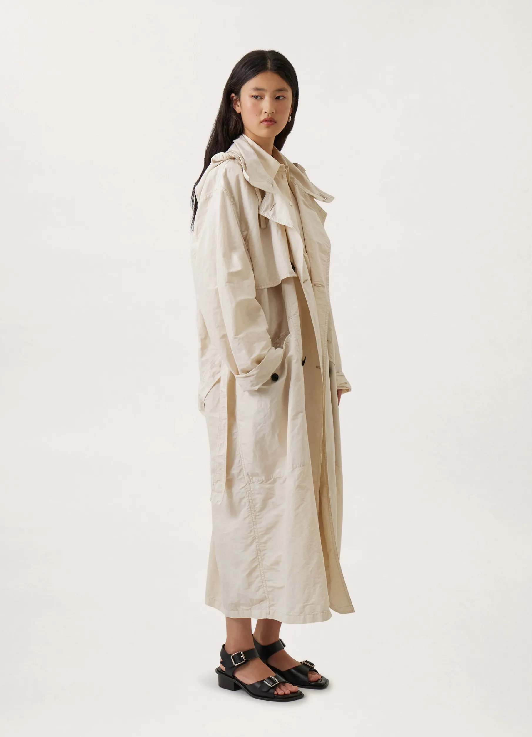 Hooded Double Breasted Parka