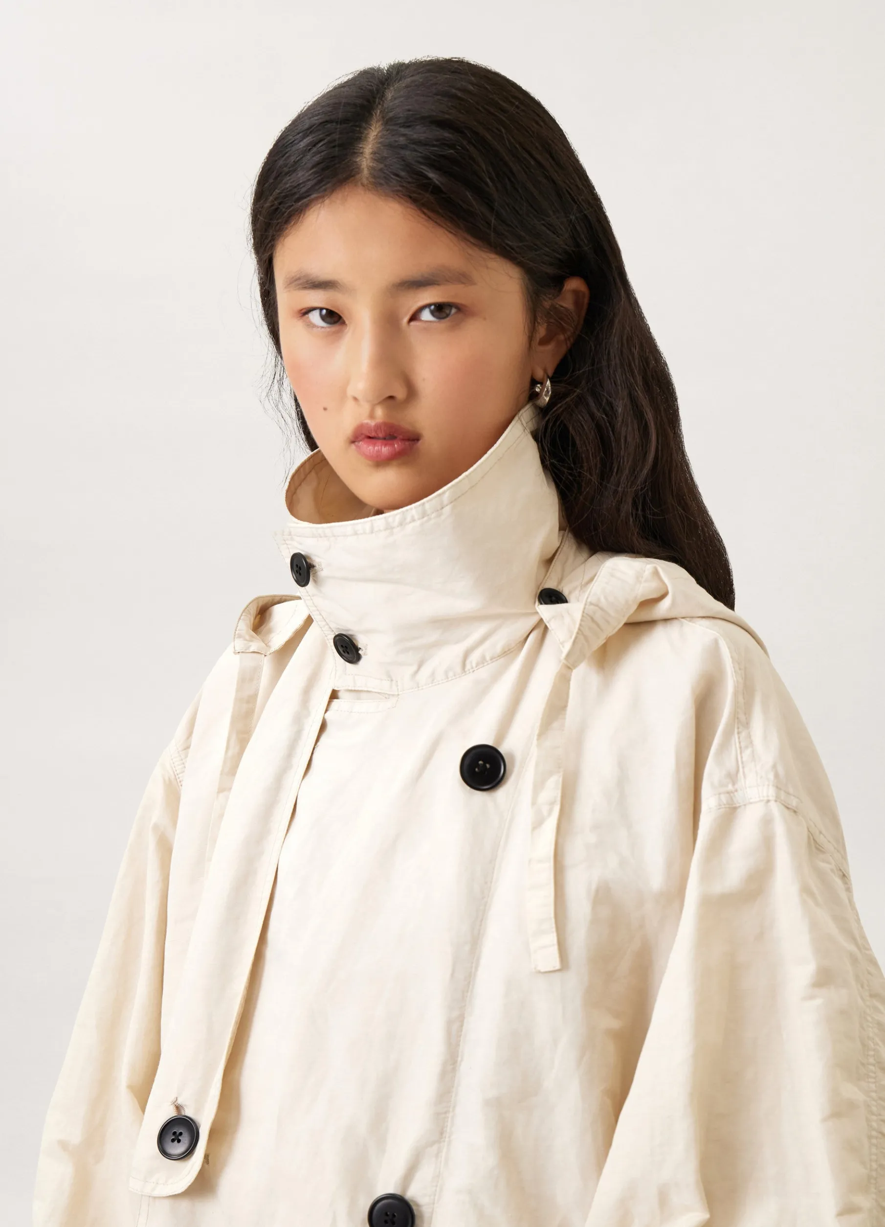 Hooded Double Breasted Parka