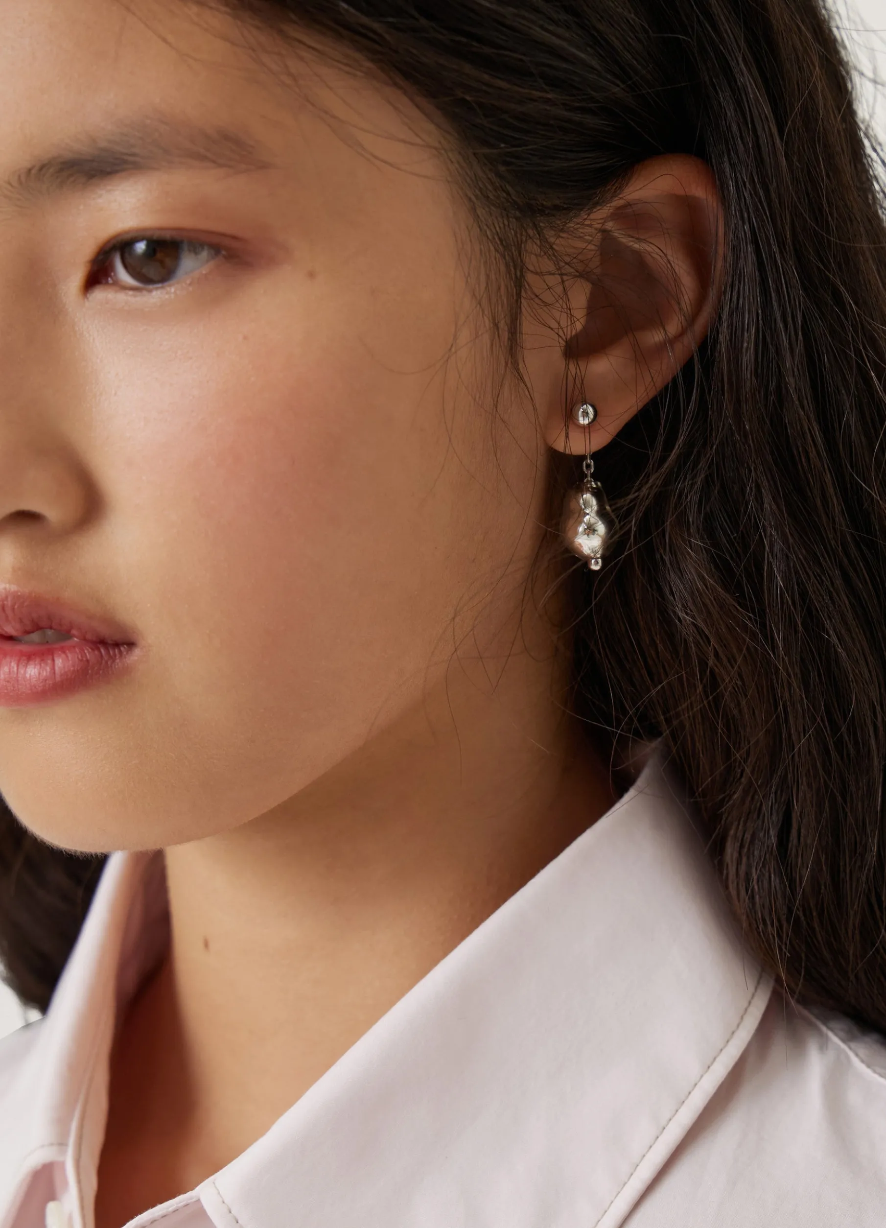 Pearl Asymmetrical Earrings