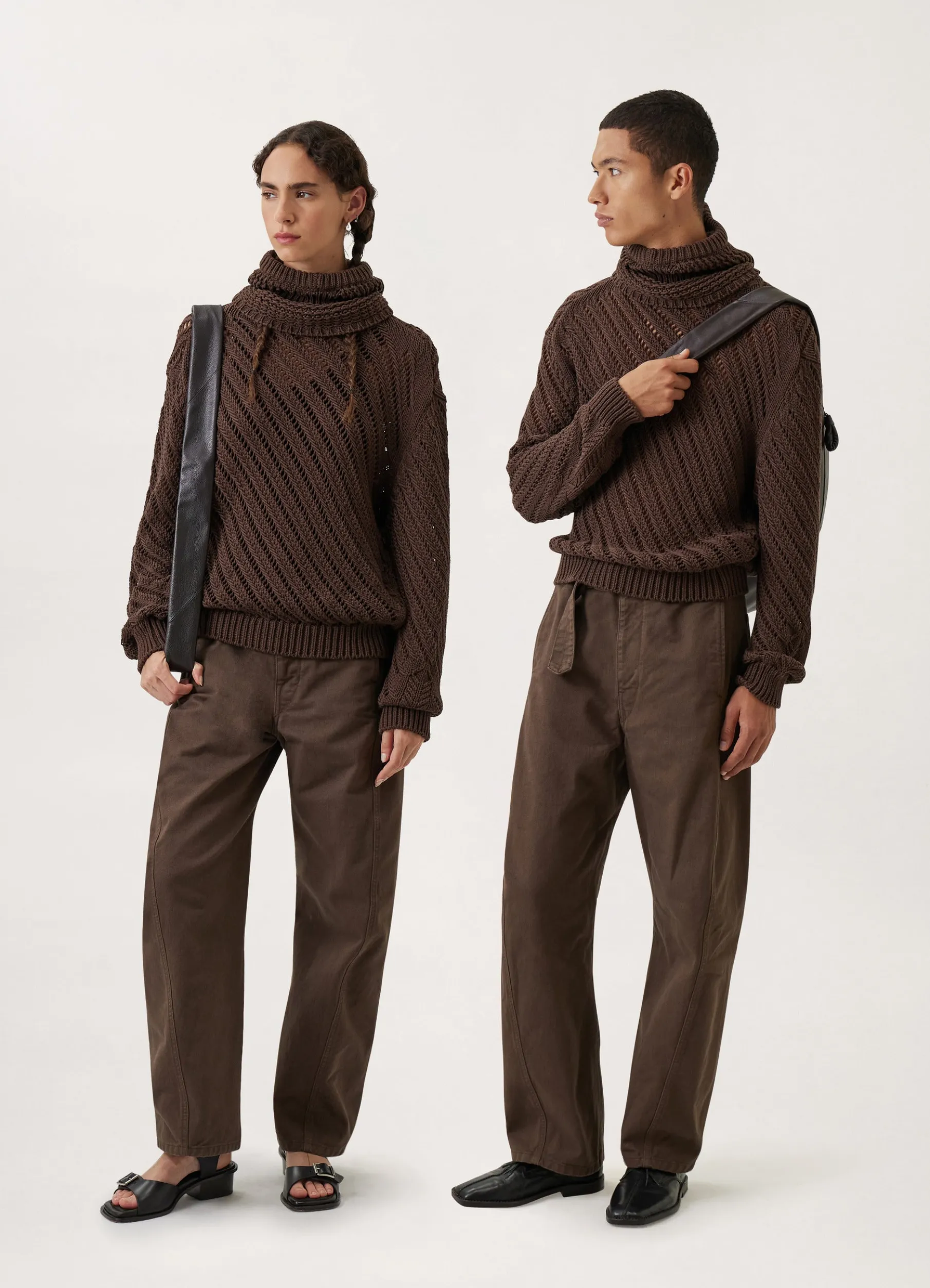 Diagonal Openwork Jumper