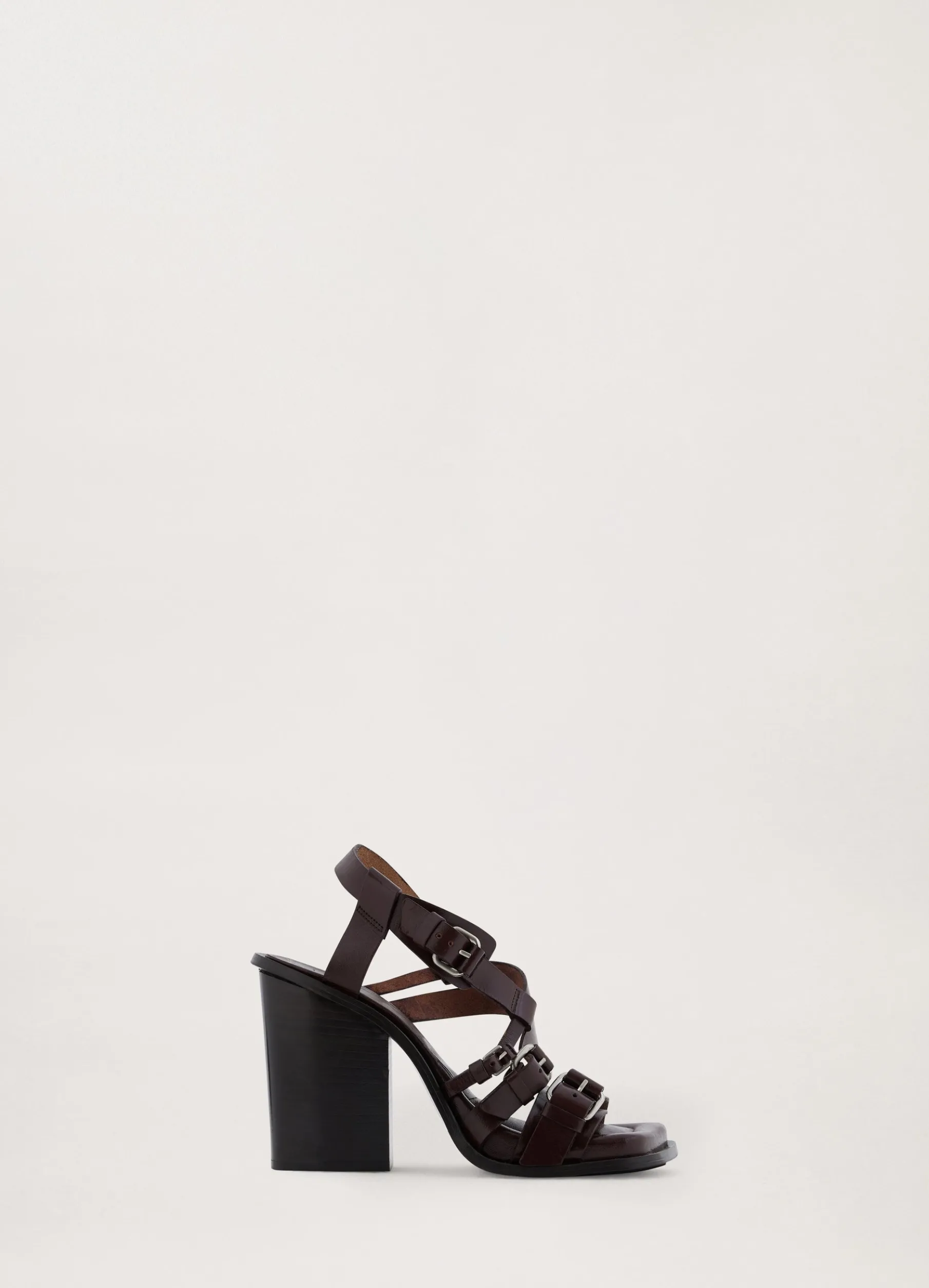 Square Heeled Sandals Multi Straps 100