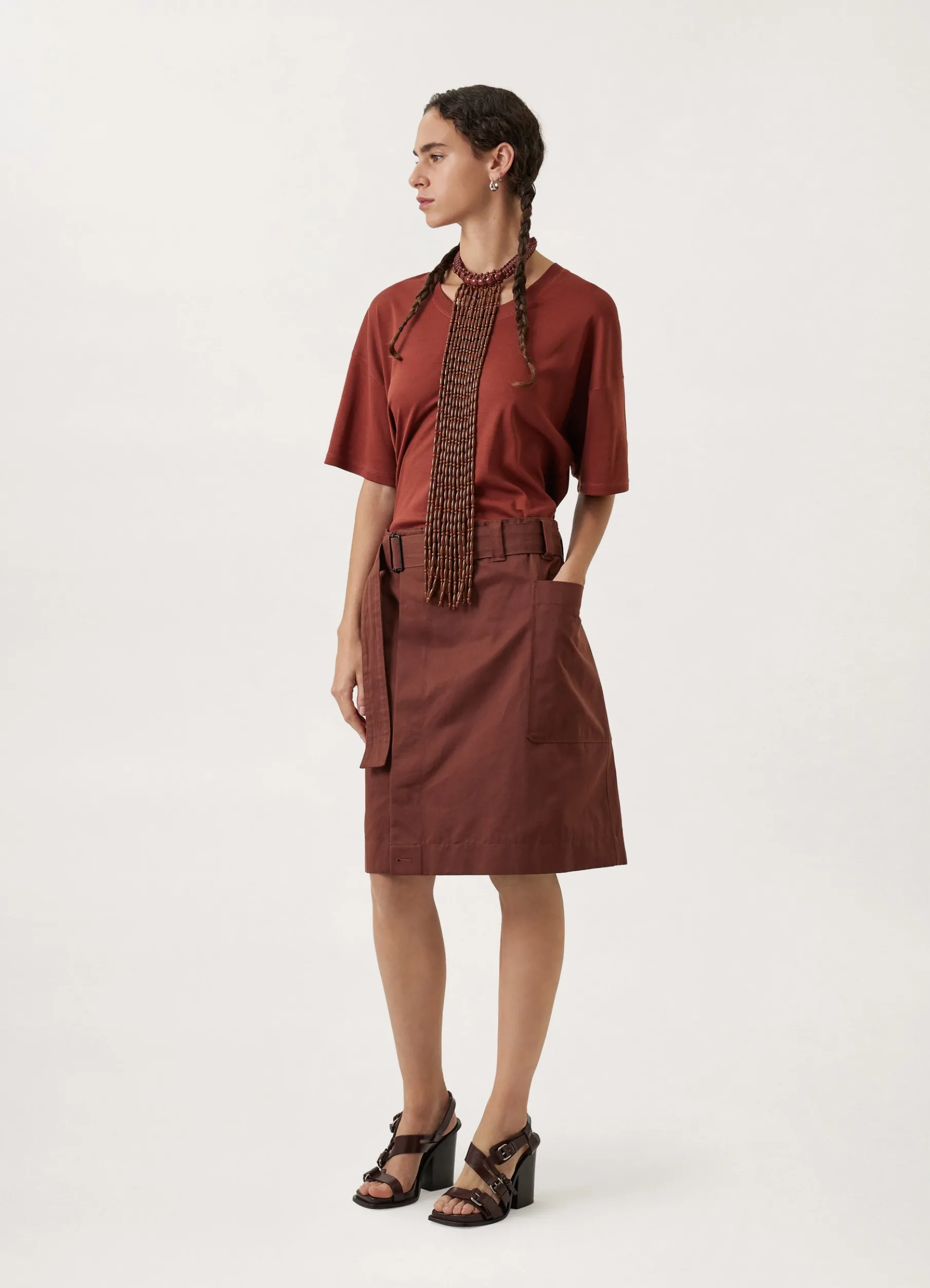 Square Heeled Sandals Multi Straps 100