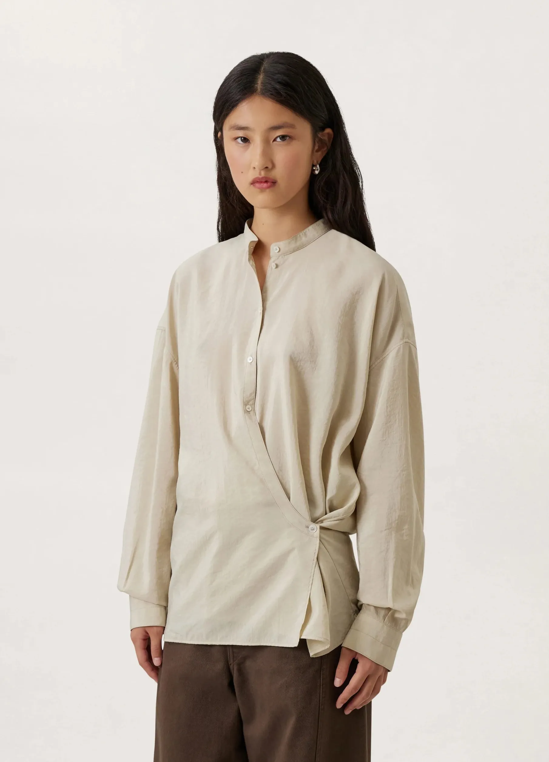 Officer Collar Twisted Shirt