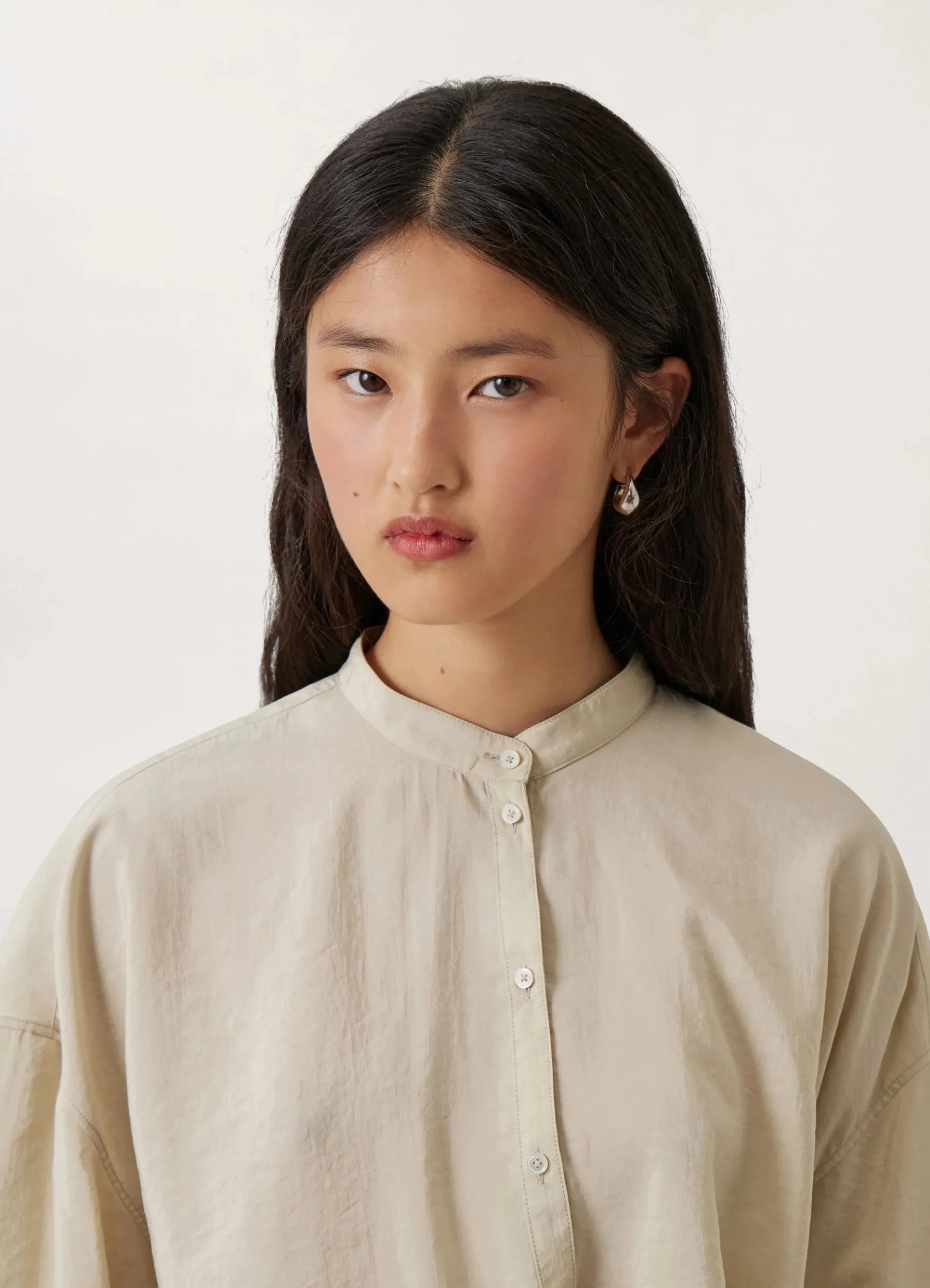 Officer Collar Twisted Shirt