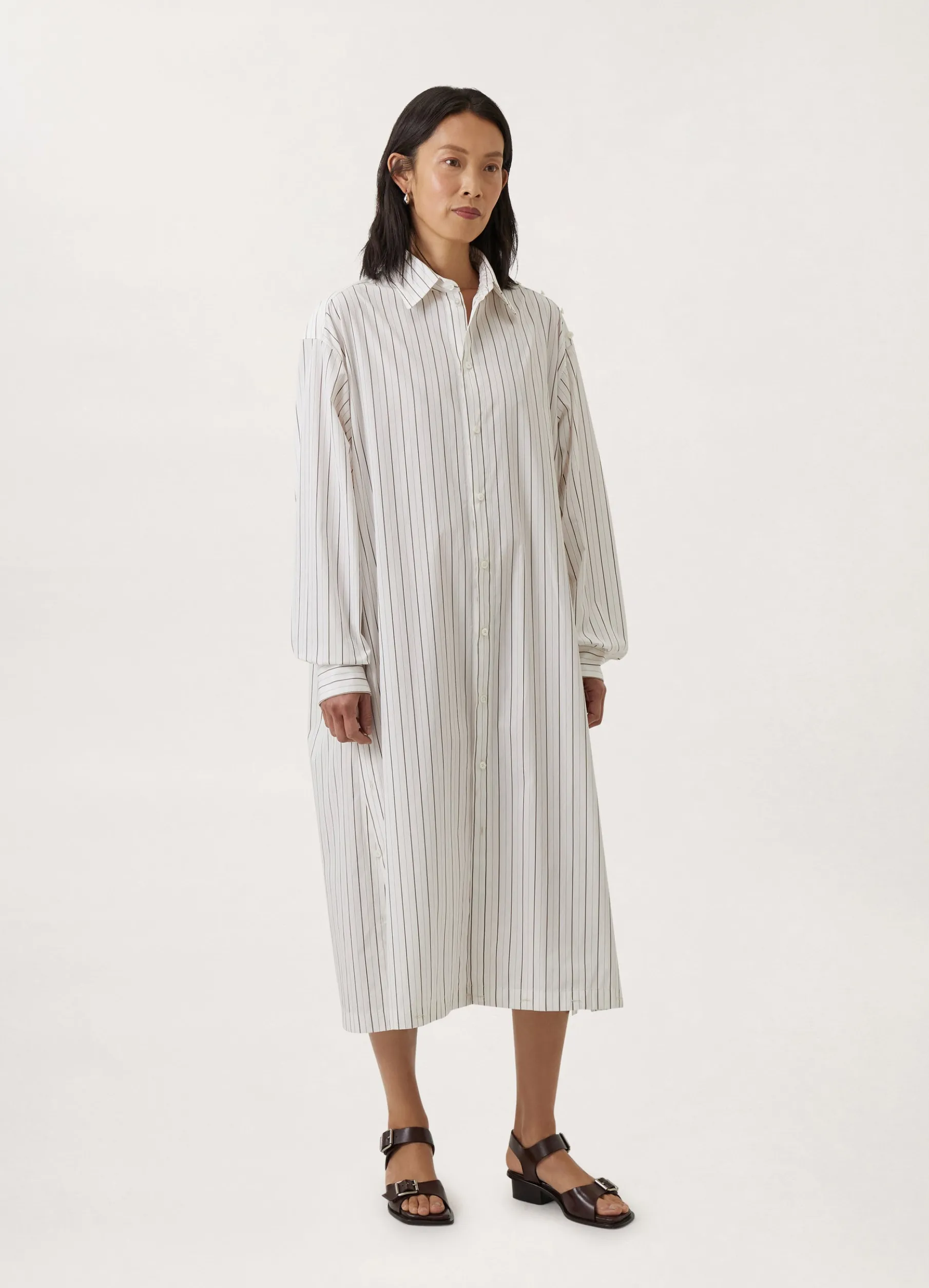 Playful Buttoned Shirt Dress