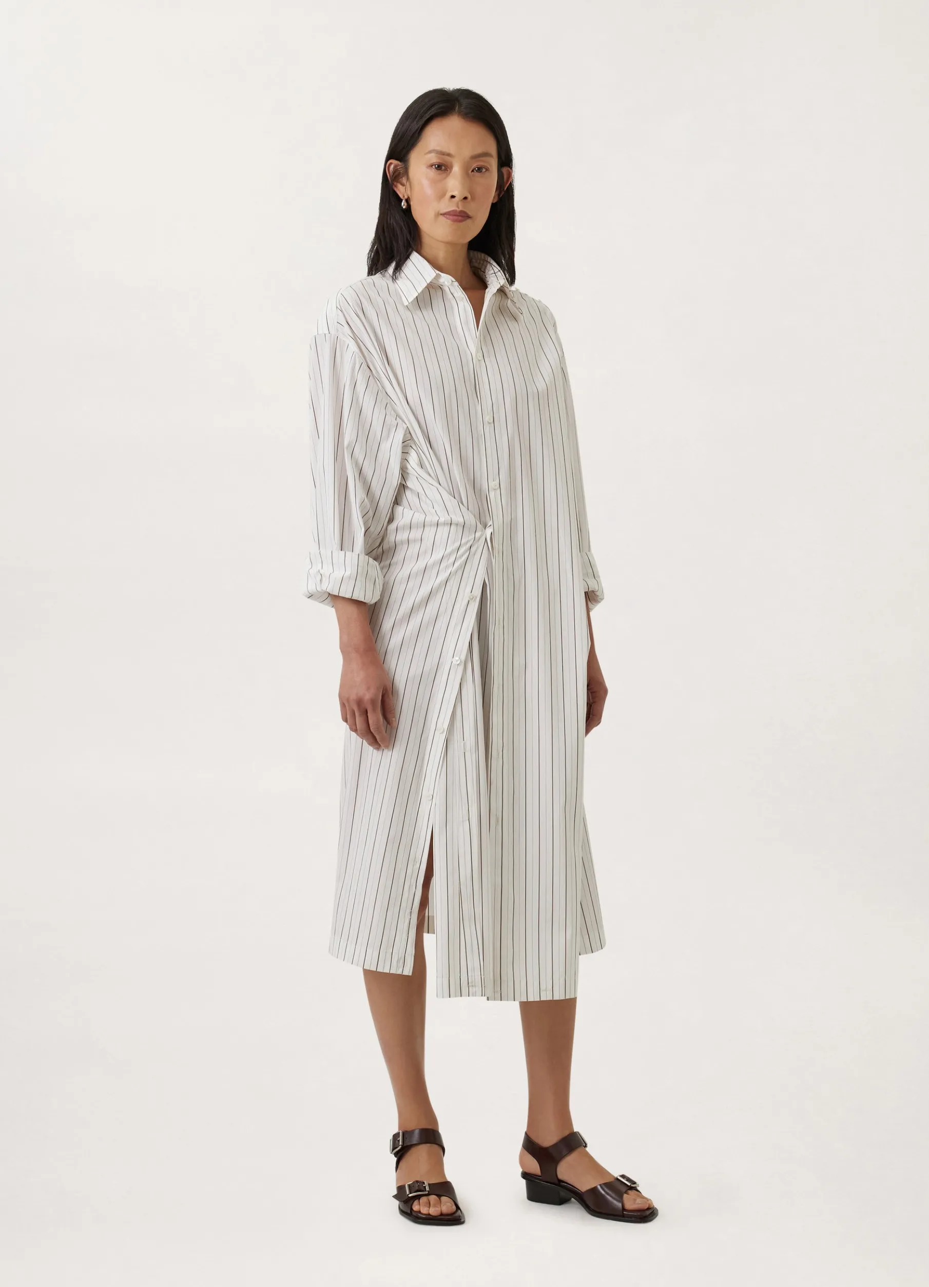 Playful Buttoned Shirt Dress