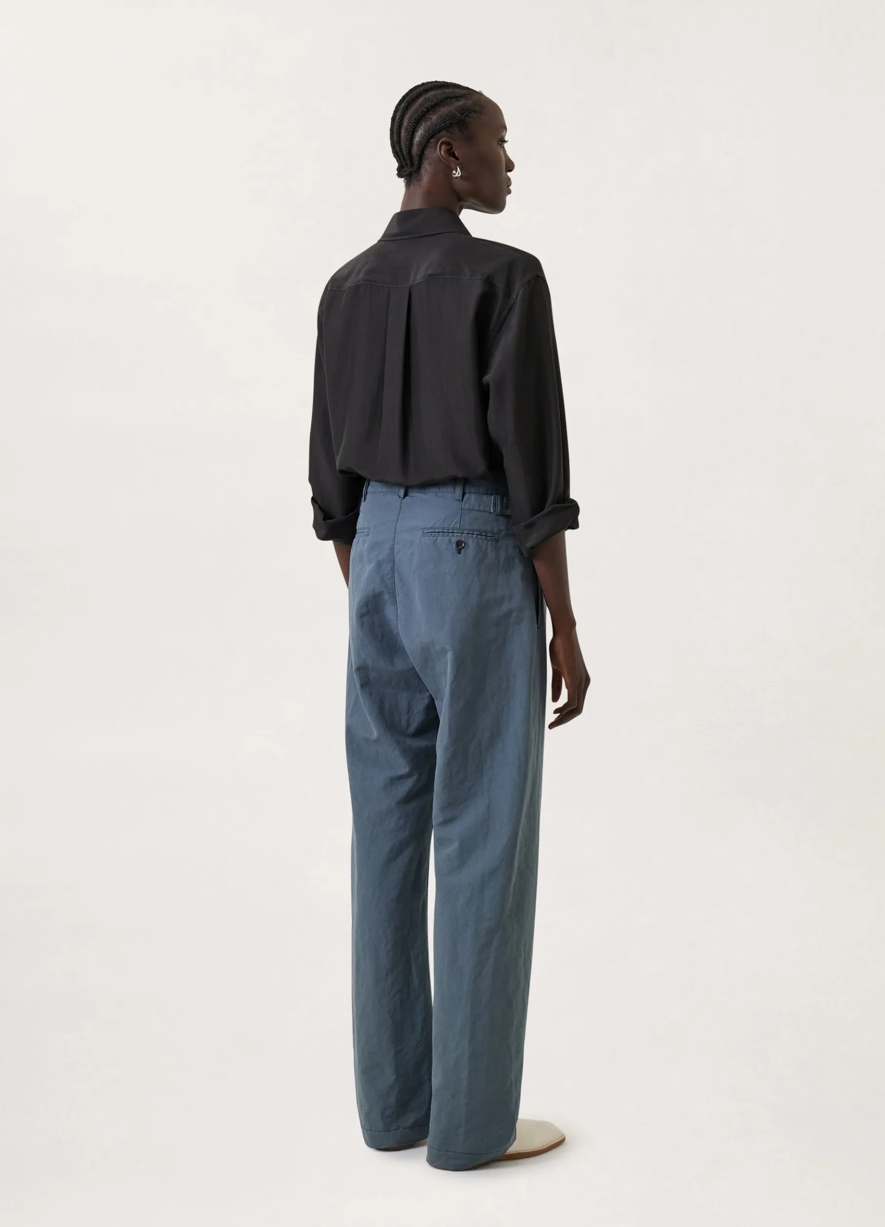 Pleated Straight Pants