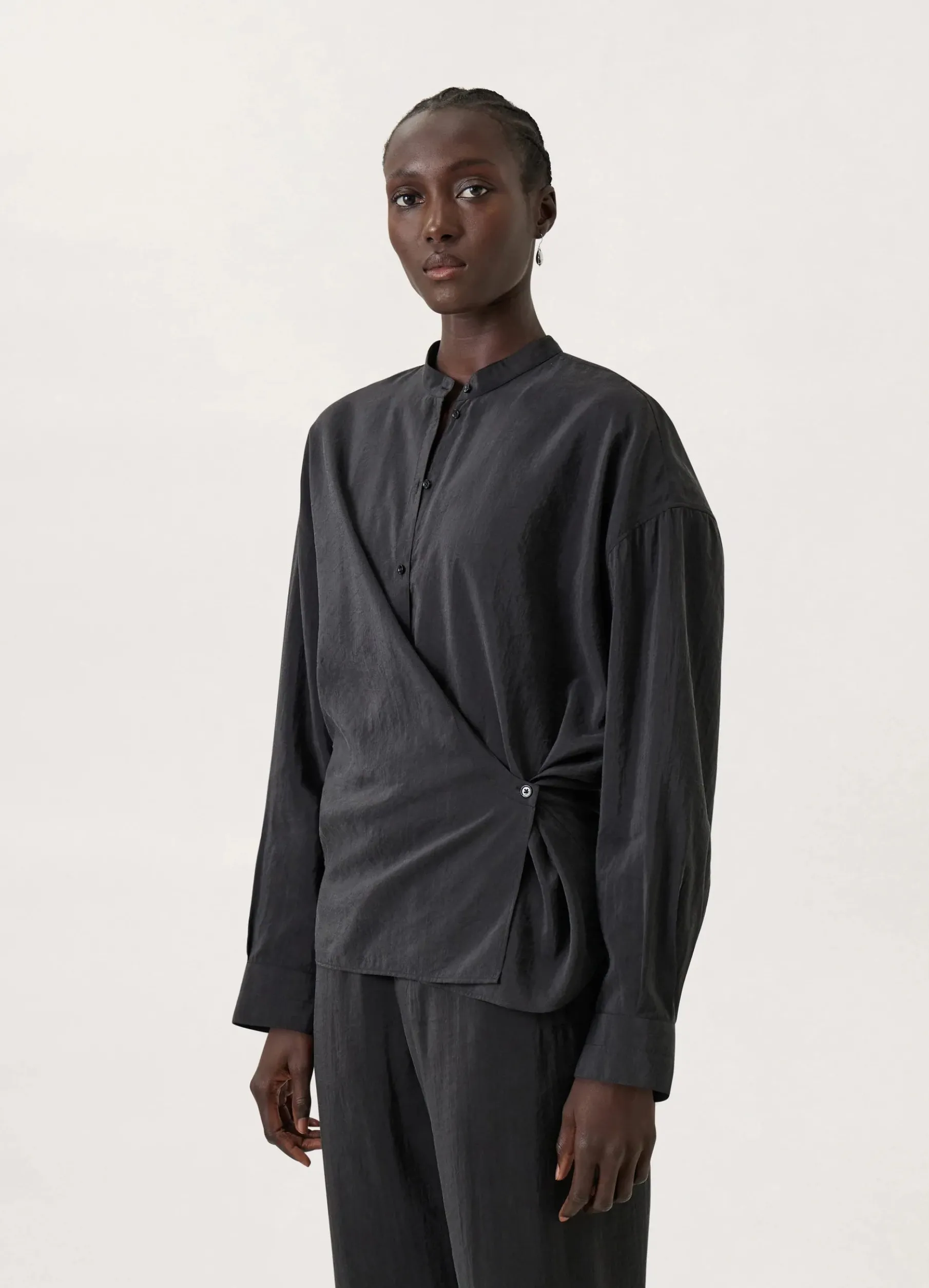 Officer Collar Twisted Shirt