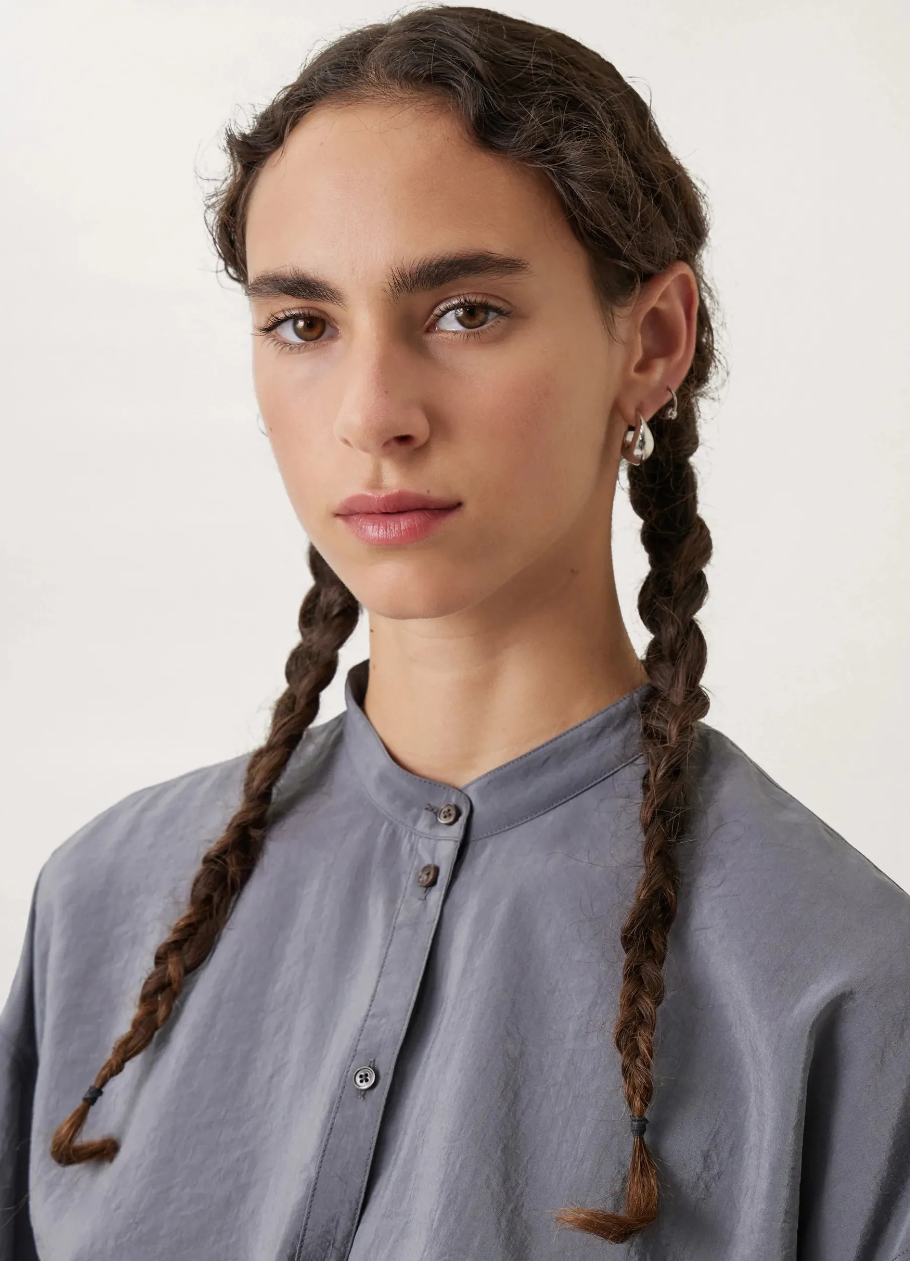 Officer Collar Twisted Shirt