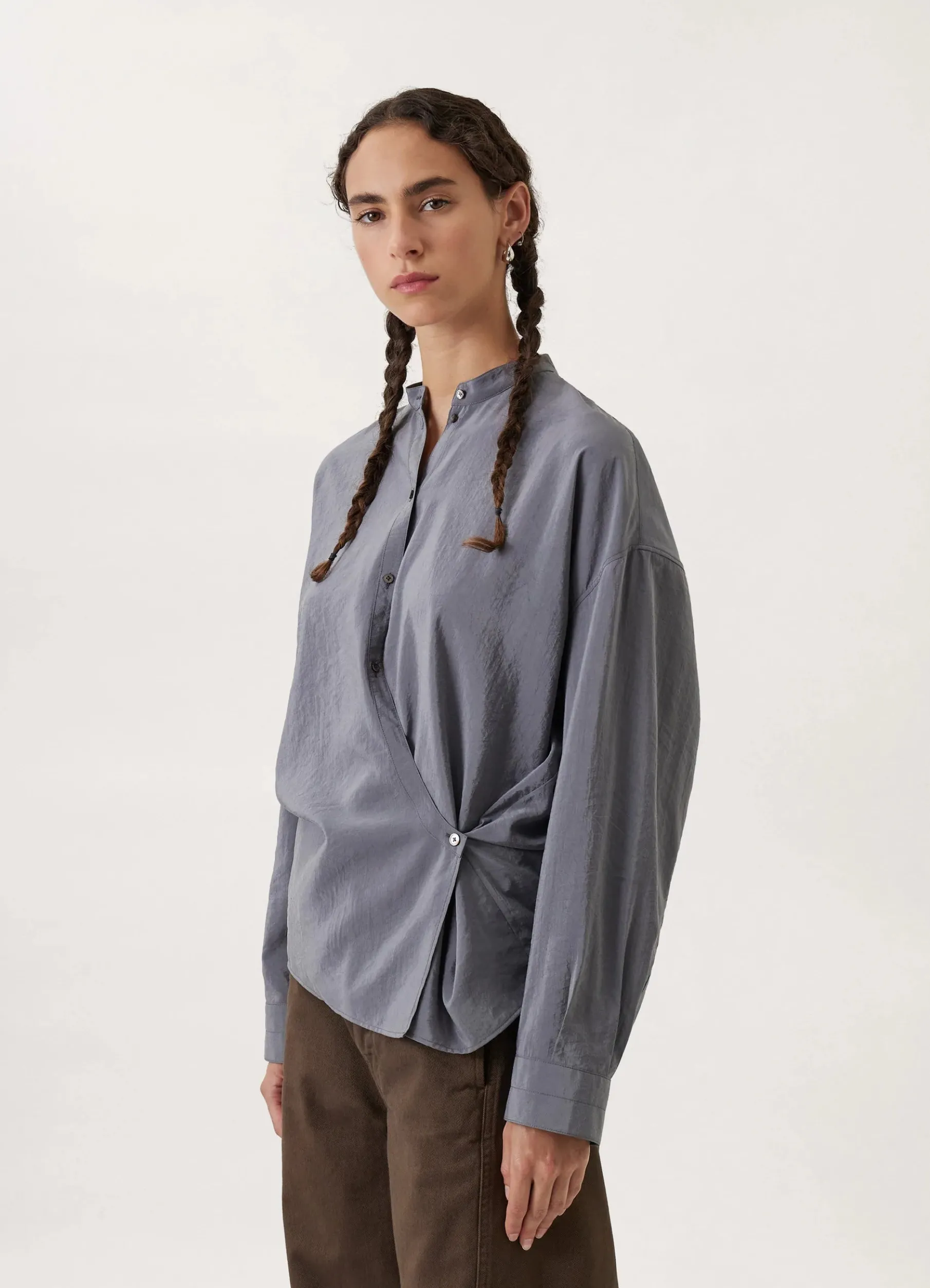 Officer Collar Twisted Shirt