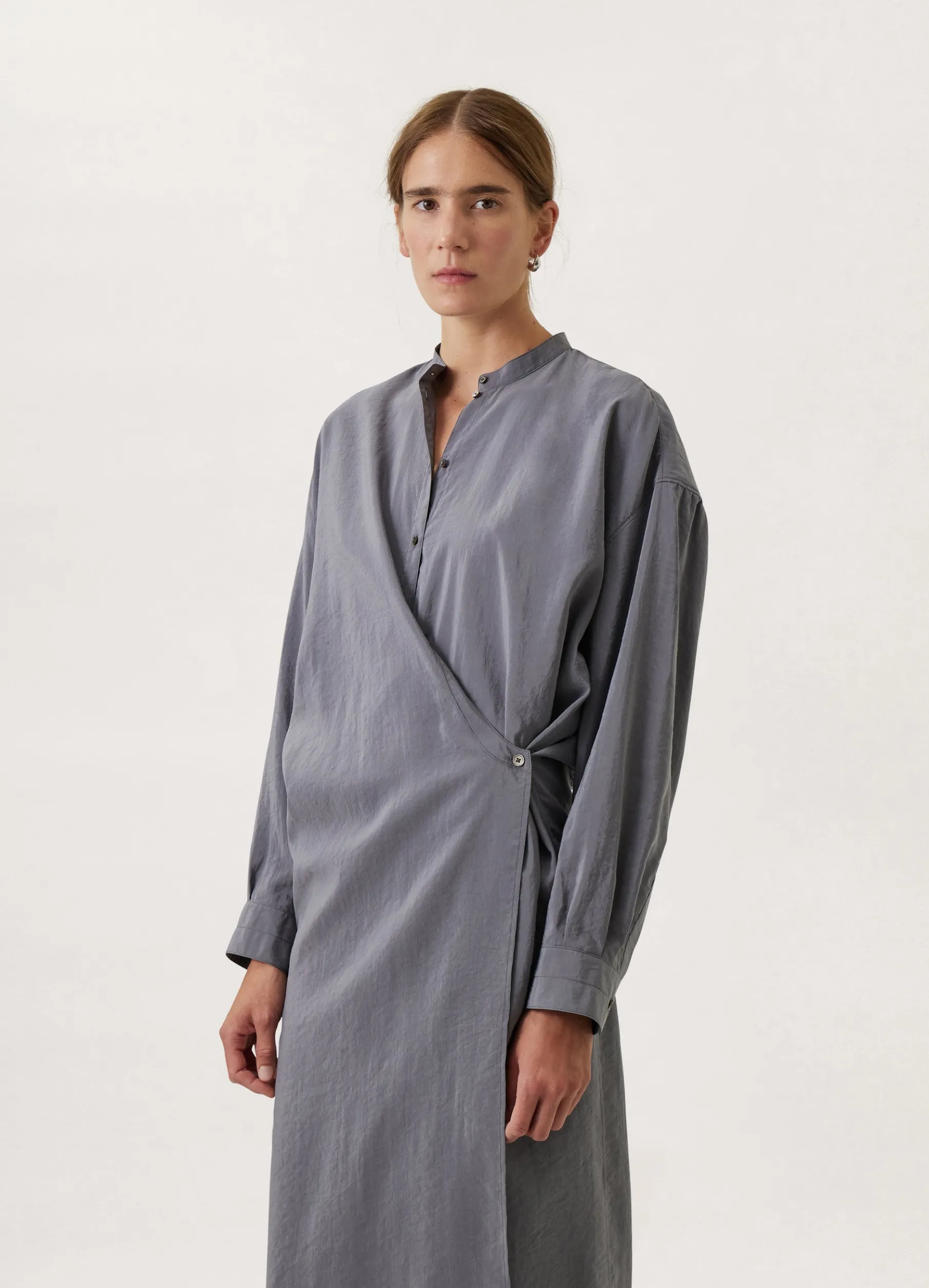 Officer Collar Twisted Dress