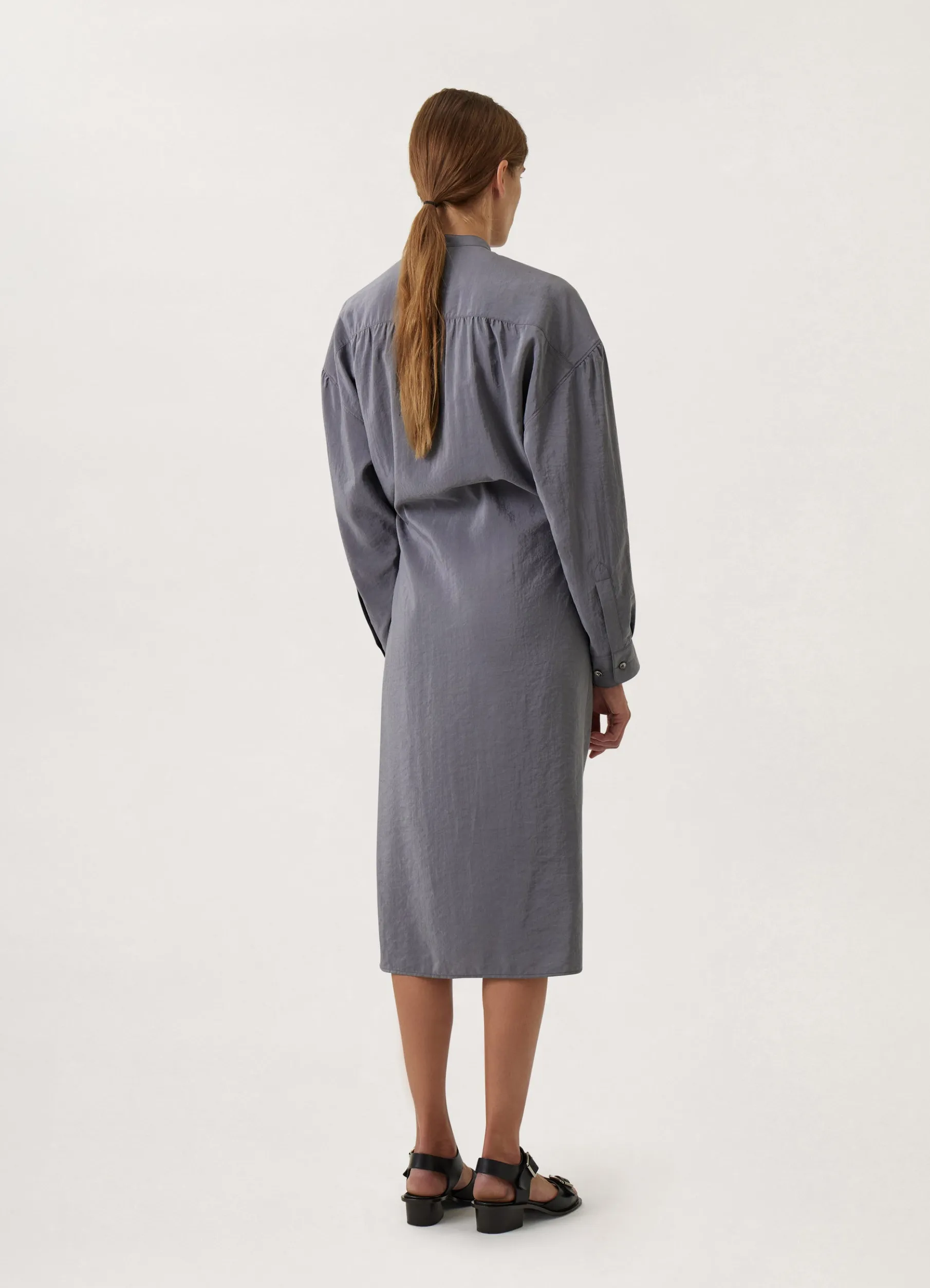 Officer Collar Twisted Dress