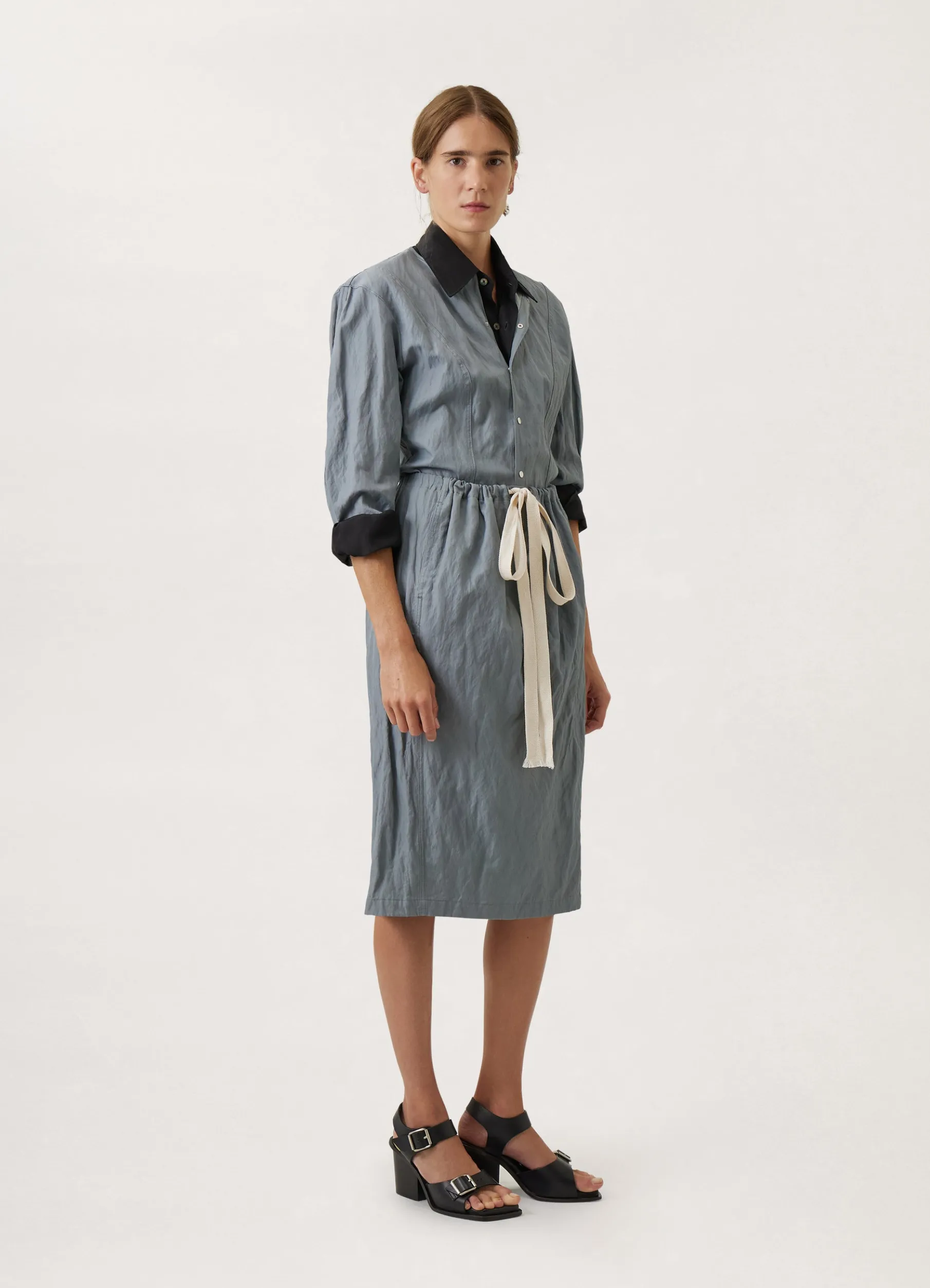 Crinkled Drawstring Skirt