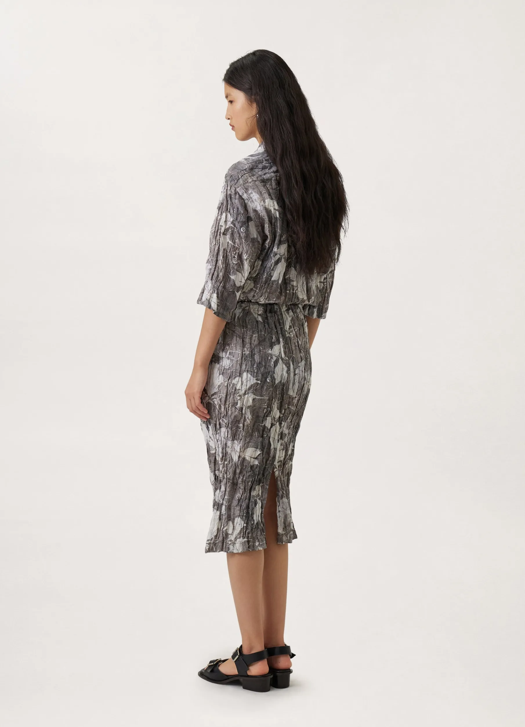 Crinkled Drawstring Skirt